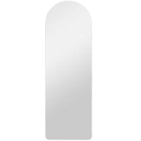 HOMCOM Oglindă de Perete în Formă de Arc cu Iluminare LED, Control Tactil și Sticlă Călită, 40x3x120 cm, Transparentă(m-1)
