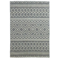 HOMCOM Indoor & Outdoor Rug, Boho Design, Easy to Clean, Gray