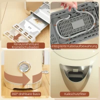 HOMCOM Waterkoker- en broodrooster-set, 2200 W, 7 bruiningsstanden, diverse functies, crème(m-9)