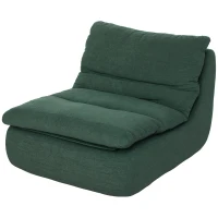 HOMCOM Foam floor armchair, reclining chair with washable cover, lounge chair for living room, bedroom, green(m-7)