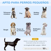 PawHut Sofá para Perros Pequeños con Patas de Madera Funda Lavable y Cojín Desmontable 86x55x33 cm Azul(m-7)