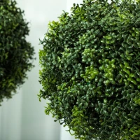 HOMCOM 2-piece Set Artificial Boxwood Topiary Balls 45cm Artificial Plant, Plastic Potted Artificial Plants(m-5)