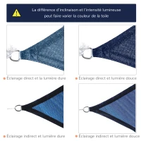 Outsunny Voile d'ombrage rectangulaire 4 x 3 m polyéthylène Haute densité Protection UV Avec sac de rangement - Coloris bleu(m-6)