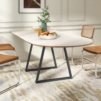 HOMCOM Trapezoid Table Legs 2-Pack, Metal, Pre-drilled, with Screws, Black(m-2)