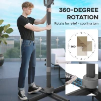 Outsunny Multi-Angle LED Light Parasol Umbrella - Khaki(m-8)