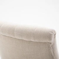 HOMCOM Soft upholstered armchair with back cushion, for reading and relaxing, linen-look fabric cover, 52.5 x 69 x 77 cm, Cream white(m-4)