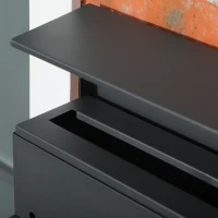 HOMCOM Mailbox with Lid, 2 lower drainage holes, Steel, with Lock, Gray(m-4)