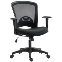 HOMCOM Mesh Office Chair, Adjustable Desk Chair with Mesh Backrest, Rolling, Tilt Function, Black(m-7)