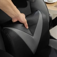 Vinsetto Gaming chair with rocking function, swivel chair, height-adjustable, padded seat, metal, 67 x 71 x 112 cm, Gray(m-4)