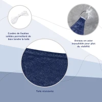 Outsunny Voile d'ombrage rectangulaire 4 x 3 m polyéthylène Haute densité Protection UV Avec sac de rangement - Coloris bleu(m-5)