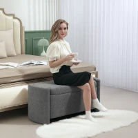 HOMCOM Storage bench with storage, hallway bench, shoe bench, upholstered, 105 cm x 44 cm x 45.5 cm. Gray(m-2)