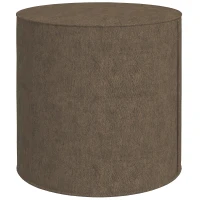 HOMCOM Taburet Rotund 2 în 1 cu Husă Detașabilă, Suport pentru Picioare din Material cu Aspect de In, Ø41x41 cm, Maro(m-1)