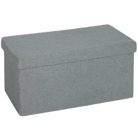 HOMCOM Storage Ottoman, Upholstered Bench with Storage and Lid for Living Room, Bedroom, Hallway, Dark Gray(m-1)