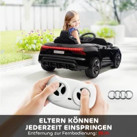 HOMCOM elektrische kinderauto, kindervoertuig met afstandsbediening, kinderauto, zwart(m-5)