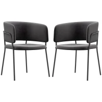 HOMCOM Upholstered Chair, Modern and Comfortable, 57x53x73 cm, Gray(m-1)