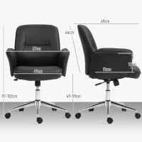 Vinsetto Office chair, height-adjustable, breathable cover, tilt function, up to 120 kg, Black(m-3)