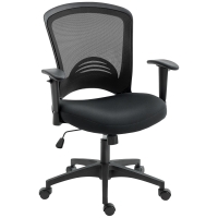 HOMCOM Mesh Office Chair, Adjustable Desk Chair with Mesh Backrest, Rolling, Tilt Function, Black