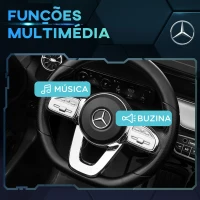 HOMCOM Carro Elétrico para Crianças Mercedes-Benz EQA 12V com Música Buzina Velocidade 3-8 km/h 111,5x69x52,5 cm Preto(m-7)