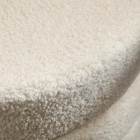 HOMCOM Stool, round, Teddy fleece, up to 120 kg, Φ40x45H cm, Beige(m-5)