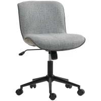 HOMCOM Armless office chair, padded, height-adjustable, swivel, on casters, Grey(m-6)