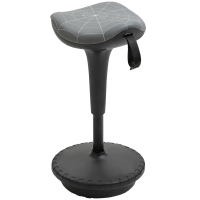 Vinsetto Office stool with swivel function, ergonomic stool, height-adjustable 65.5-83.5 cm 120° tiltable Gray
