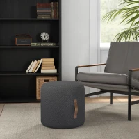 HOMCOM Stool, Footstool in a modern design, Dark Grey + Brown(m-2)