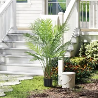 HOMCOM Large Artificial Palm 120cm Artificial Plant, Plastic Potted Artificial Plant for Living Room Office(m-4)