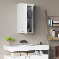 HOMCOM Two-Tier Bathroom Cabinet, Bathroom Chest, Wall-Mounted, Particleboard, MDF, White(m-3)