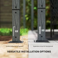 Outsunny 3 x 3 m Retractable Roof Pergola - Grey(m-6)