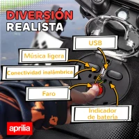 AIYAPLAY Moto Eléctrica para Niños 12V con Licencia Aprilia con Ruedas Auxiliares Desmontables 6 km/h Suspensión Trasera Rojo(m-6)