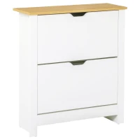 Homcom Dulap Pantofi 72×26×80 cm – Alb, 12 Perechi & Rafturi Reglabile(m-1)
