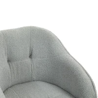 HOMCOM Home office chair, ergonomic desk chair with rocking function, teddy velvet look 56 x 61 x 86 cm Gray(m-4)
