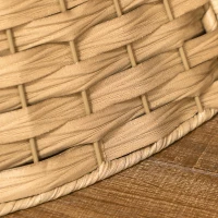 HOMCOM Tree Skirt, Ø 68cm Plastic Tree Collar for Tree Stand, Cover for Home, Party, Decoration, Natural Wood(m-5)