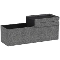 HOMCOM Storage ottoman with storage, foldable design, soft padding, for hallway, living room, bedroom, Dark Grey(m-1)