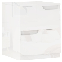 HOMCOM Nightstand, Side Table with Drawers, Particle Board, Sleek, White