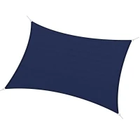 Outsunny Voile d'ombrage rectangulaire 4 x 3 m polyéthylène Haute densité Protection UV Avec sac de rangement - Coloris bleu(m-11)