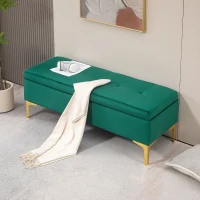 HOMCOM Storage bench, load capacity up to 120 kg, 120 x 44 x 44.5 cm, Green(m-2)