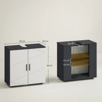 kleankin Bathroom Cabinet, Bath Dresser, Sink Base Cabinet, 2 Shelves, Wood, Light Gray(m-3)