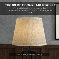 HOMCOM Lampa de Podea cu Rafturi, Lampi Moderne Inalte Independente pentru Camera de Zi, Dormitor, cu Abajur din Material Textil (Becul nu este Inclus), Nuc Maro si Maro Deschis(m-7)