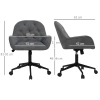 Vinsetto Office chair Desk chair Computer chair, height-adjustable, velvet-look, grey(m-3)