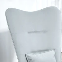 HOMCOM Rocking chair, soft velvet-look cover, with lumbar cushion, supports up to 120 kg, 67 x 85 x 112 cm, Light Gray(m-5)