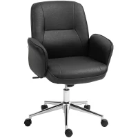 Vinsetto Office chair, height-adjustable, breathable cover, tilt function, up to 120 kg, Black(m-7)
