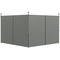 Outsunny Panouri Laterale pentru Foisor cu Usi cu Fermoar, pentru Foisoare Pliabile de 3x3(m) sau 3x6m, Gri Inchis
