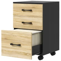 Homcom Dulap Vertical Fisiere – Mobil cu 3 Sertare & Bara Reglabila(m-1)