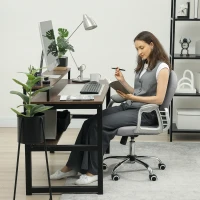 Vinsetto Office chair, Ergonomic desk chair with armrest, Padded backrest Light Gray(m-2)