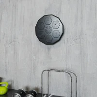 SPORTNOW Boxtrainer mit Musikfunktion, Bluetooth, leuchtende Punkte, Wandaufhängung, Kunstleder, Schwarz(m-9)