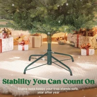 HOMCOM 150 cm Artificial Christmas Tree, Realistic Christmas Tree with 1202 Articulated Branch Tips, Metal Stand, Green(m-4)