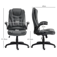 HOMCOM Ergonomic office chair, flip-up armrests, tilt function, Dark gray(m-3)