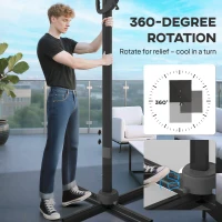 Outsunny Multi-Angle LED Light Parasol Umbrella - Black(m-8)