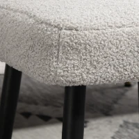 HOMCOM Stool, Footrest, Padded Seat, Cashmere-look, Steel Legs, 42 x 42 x 44 cm, Light Gray(m-4)